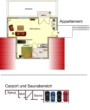 Appartment und Carportanlage