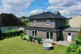 Süd-Ost Ansicht - Exklusives Einfamilienhaus mit zwei Vollgeschossen und Garage in Scheeßel